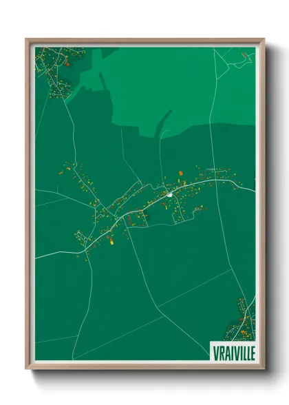 Une affiche de carte sur Vraiville
