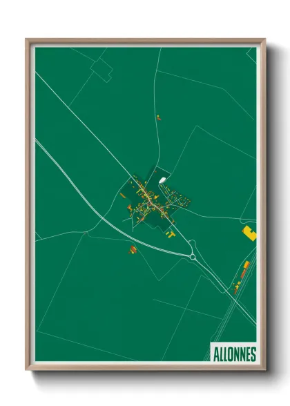 Une affiche de carte sur Allonnes