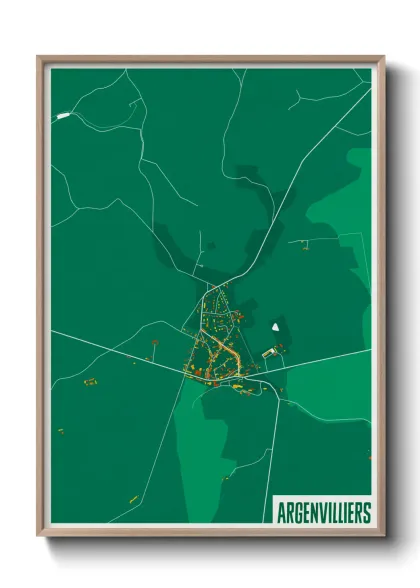 Une affiche de carte sur Argenvilliers