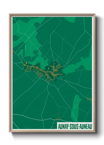 Une affiche de carte sur Aunay-sous-Auneau