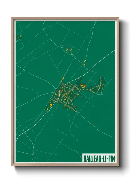 Une affiche de carte sur Bailleau-le-Pin
