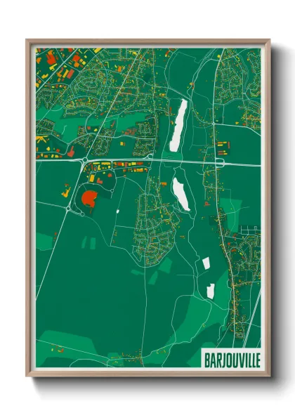 Une affiche de carte sur Barjouville