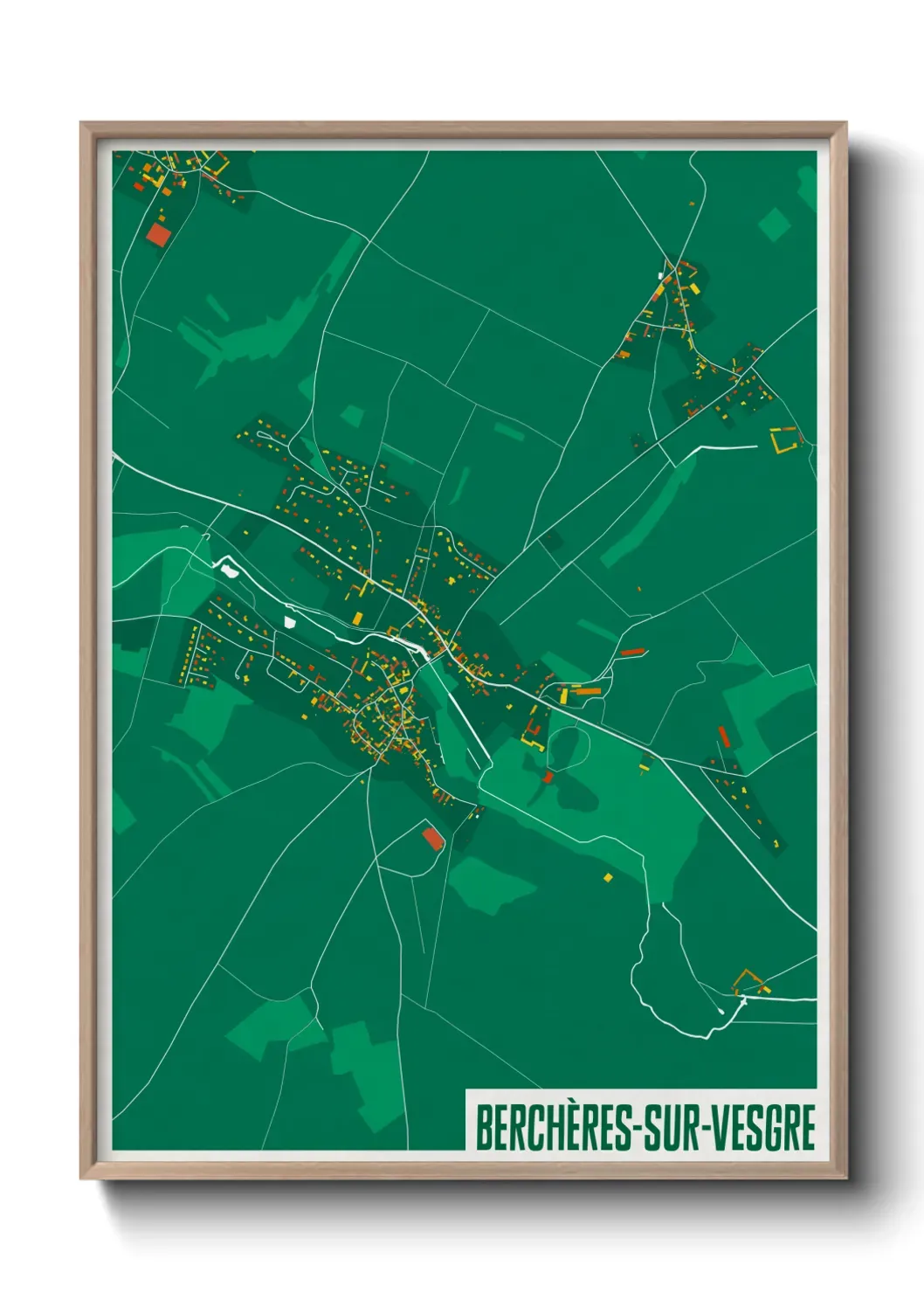 Un poster carte Berchères-sur-Vesgre