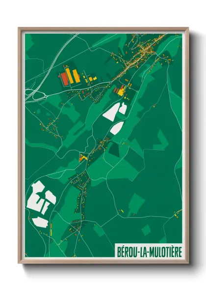 Une affiche de carte sur Bérou-la-Mulotière
