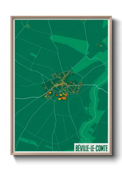 Une affiche de carte sur Béville-le-Comte