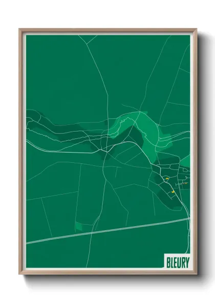Une affiche de carte sur Bleury
