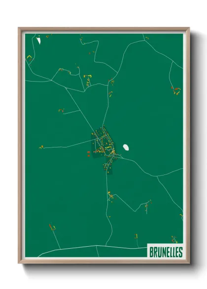 Une affiche de carte sur Brunelles