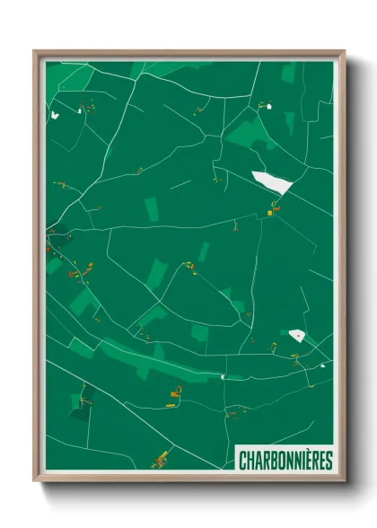 Une affiche de carte sur Charbonnières