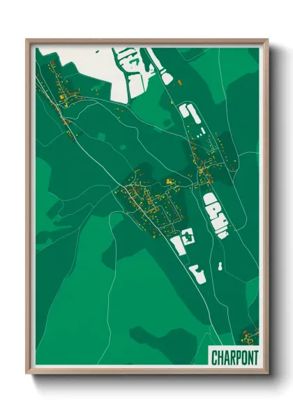Une affiche de carte sur Charpont