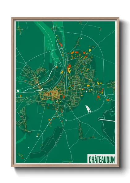 Une affiche de carte sur Châteaudun