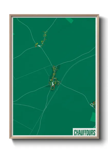 Une affiche de carte sur Chauffours