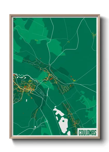 Une affiche de carte sur Coulombs
