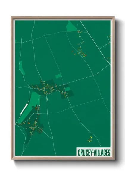 Une affiche de carte sur Crucey-Villages