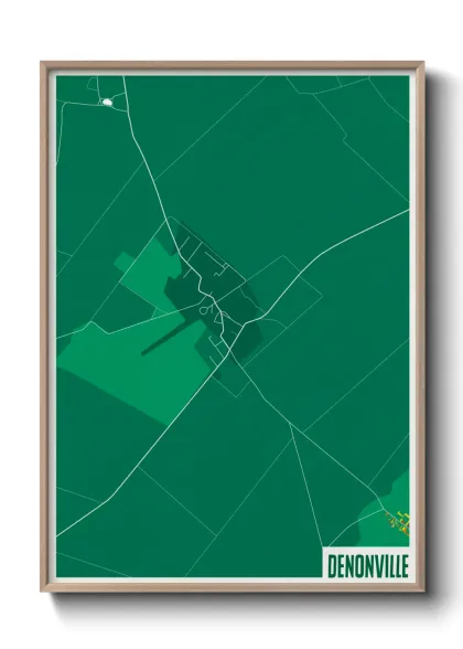 Une affiche de carte sur Denonville
