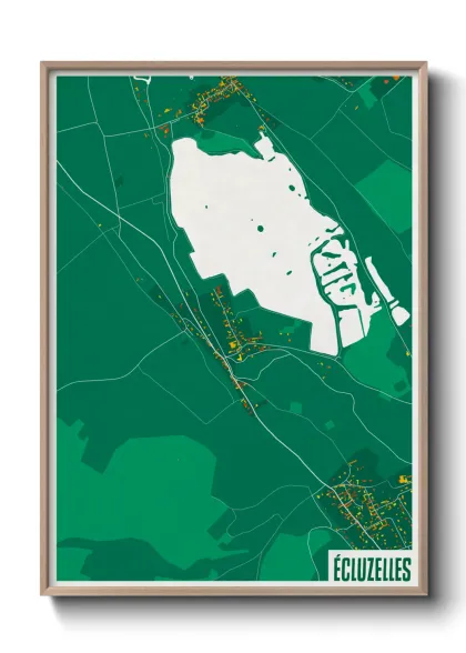 Une affiche de carte sur Écluzelles