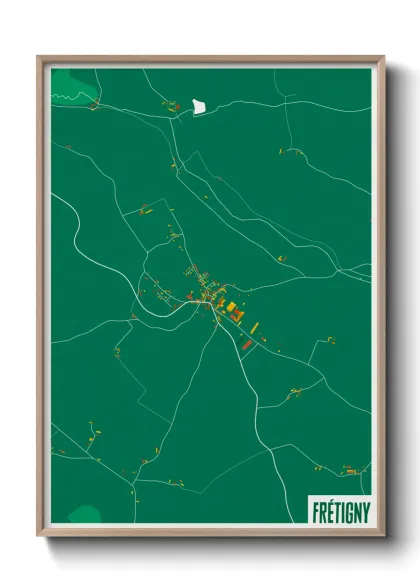 Une affiche de carte sur Frétigny