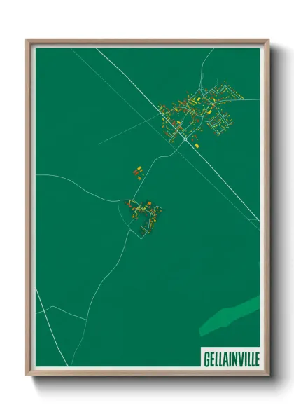 Une affiche de carte sur Gellainville