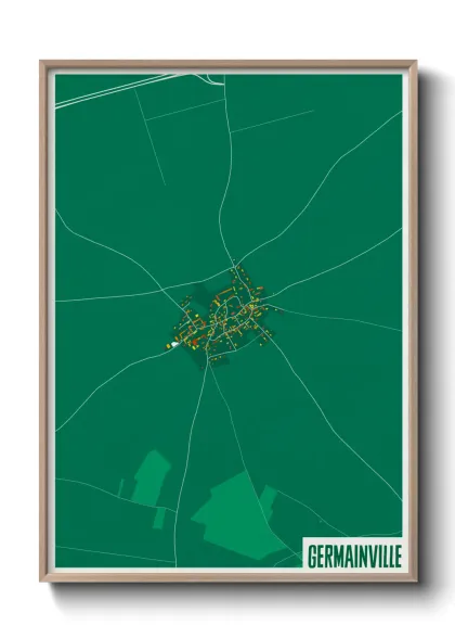 Une affiche de carte sur Germainville