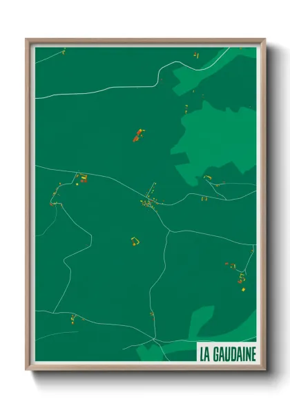 Une affiche de carte sur La Gaudaine