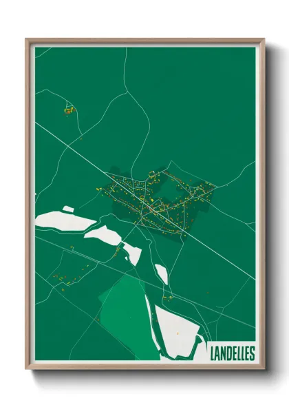 Une affiche de carte sur Landelles