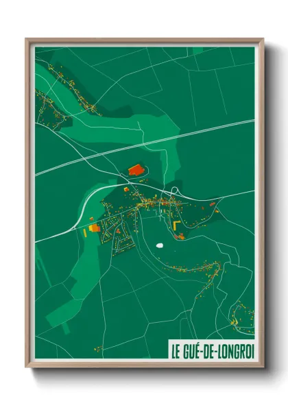Une affiche de carte sur Le Gué-de-Longroi