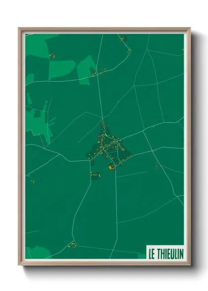 Une affiche de carte sur Le Thieulin