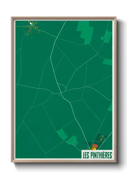 Une affiche de carte sur Les Pinthières