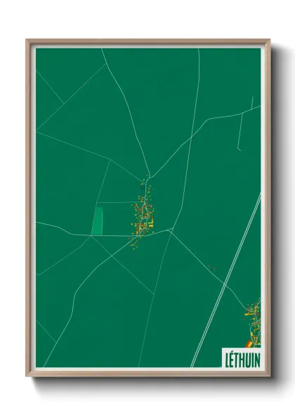 Une affiche de carte sur Léthuin