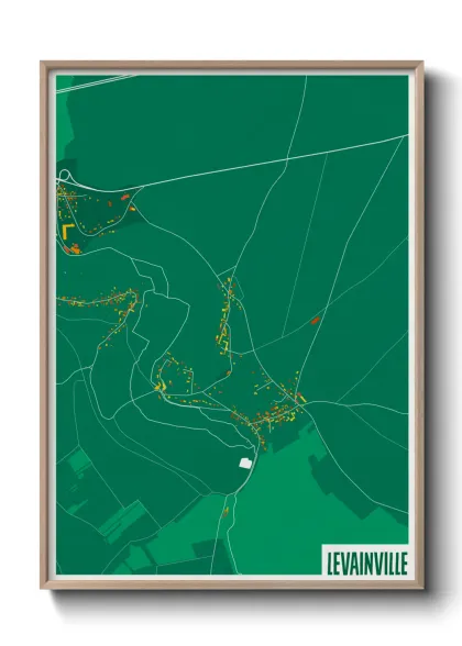 Une affiche de carte sur Levainville