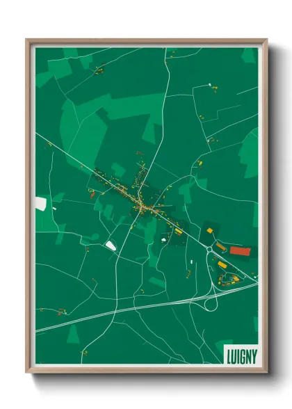 Une affiche de carte sur Luigny