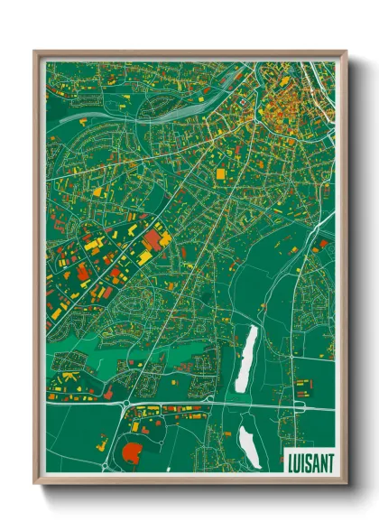 Une affiche de carte sur Luisant