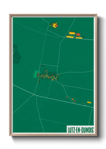 Une affiche de carte sur Lutz-en-Dunois