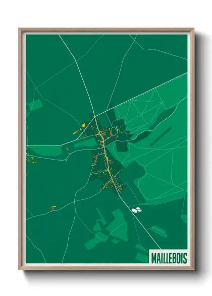 Une affiche de carte sur Maillebois
