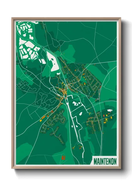 Une affiche de carte sur Maintenon