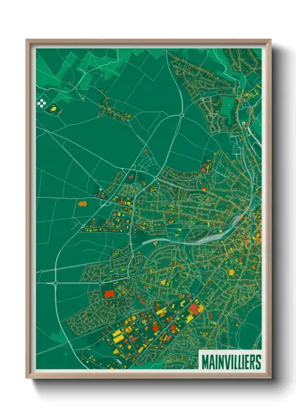 Une affiche de carte sur Mainvilliers