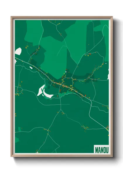 Une affiche de carte sur Manou