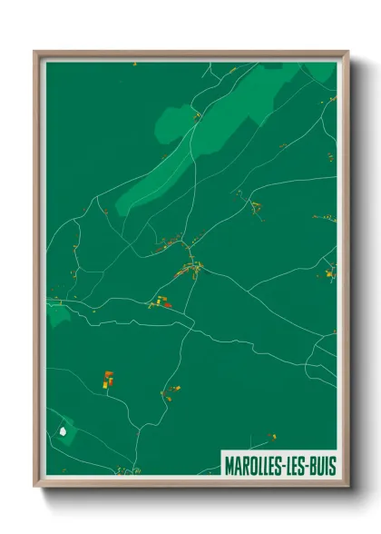 Une affiche de carte sur Marolles-les-Buis