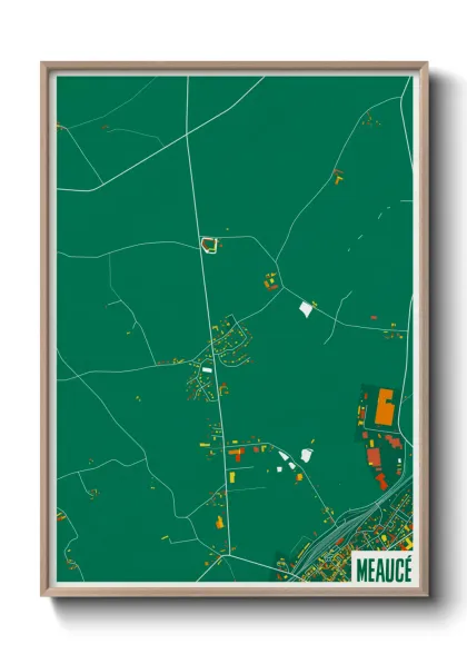 Une affiche de carte sur Meaucé