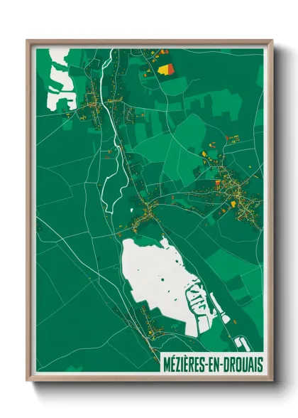 Une affiche de carte sur Mézières-en-Drouais