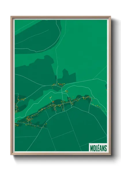 Une affiche de carte sur Moléans