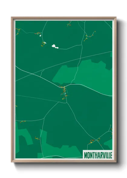 Une affiche de carte sur Montharville