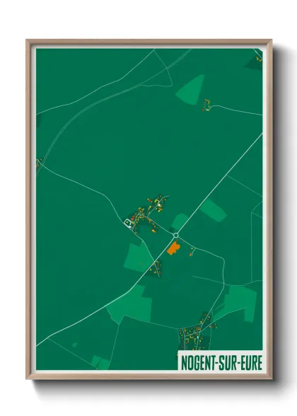 Une affiche de carte sur Nogent-sur-Eure