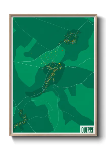 Une affiche de carte sur Ouerre