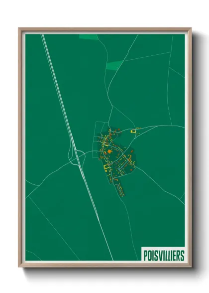 Une affiche de carte sur Poisvilliers
