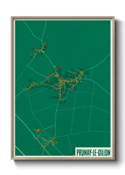 Une affiche de carte sur Prunay-le-Gillon