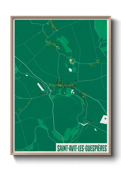 Une affiche de carte sur Saint-Avit-les-Guespières