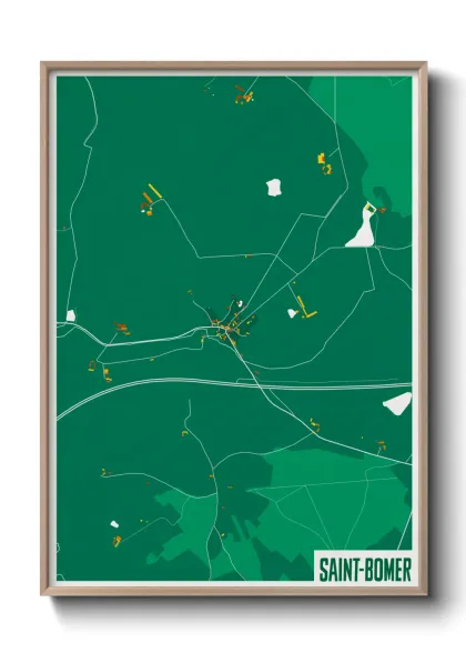 Une affiche de carte sur Saint-Bomer