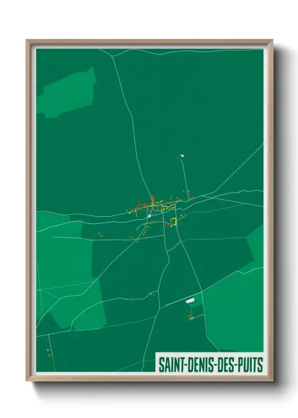 Une affiche de carte sur Saint-Denis-des-Puits