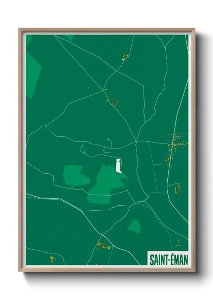 Une affiche de carte sur Saint-Éman