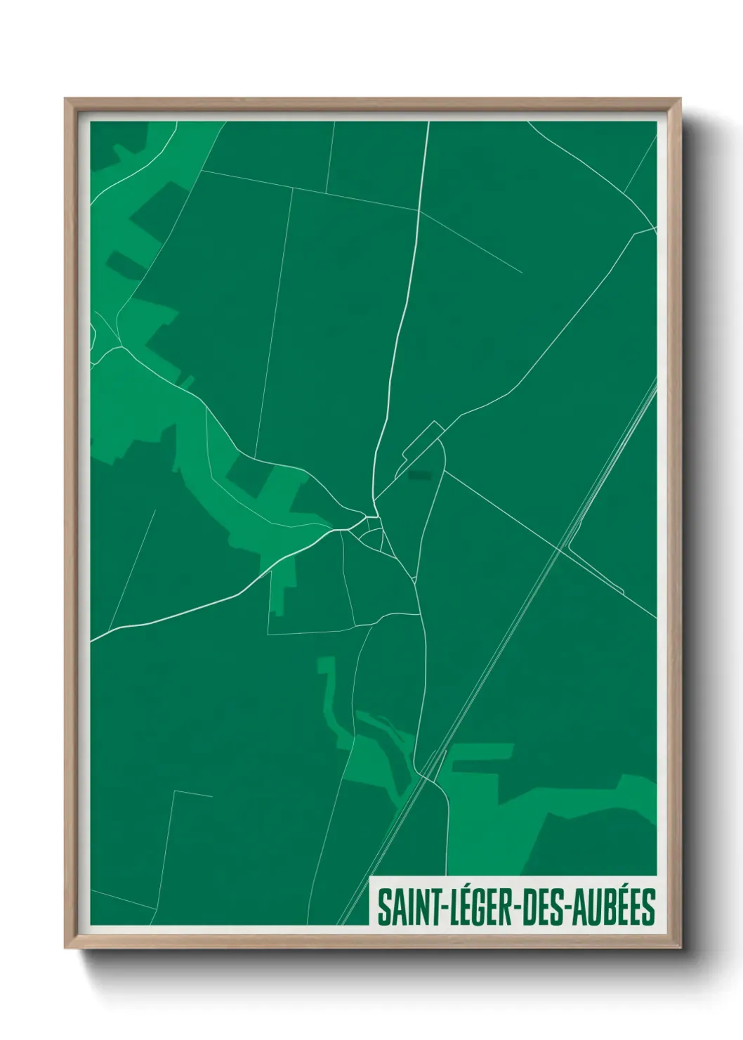 Un poster carte Saint-Léger-des-Aubées